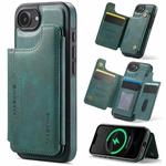 For iPhone 16e DG.MING MAGKING-K3 Series MagSafe RFID Card Bag Detachable Phone Case(Green)