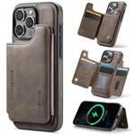 For iPhone 16 Pro Max DG.MING MAGKING-K3 Series MagSafe RFID Card Bag Detachable Phone Case(Coffee)