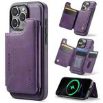 For iPhone 16 Pro Max DG.MING MAGKING-K3 Series MagSafe RFID Card Bag Detachable Phone Case(Purple)