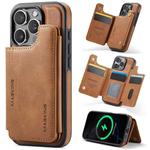 For iPhone 16 Pro DG.MING MAGKING-K3 Series MagSafe RFID Card Bag Detachable Phone Case(Brown)