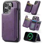 For iPhone 16 Pro DG.MING MAGKING-K3 Series MagSafe RFID Card Bag Detachable Phone Case(Purple)