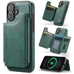 For iPhone 16 Plus DG.MING MAGKING-K3 Series MagSafe RFID Card Bag Detachable Phone Case(Green)
