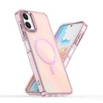 For Samsung Galaxy A06 4G Plating Gradient Discolor MagSafe Phone Case(Pink)