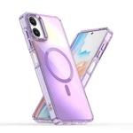 For Samsung Galaxy A06 4G Plating Gradient Discolor MagSafe Phone Case(Purple)