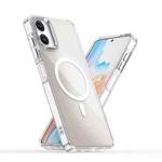 For Samsung Galaxy A06 4G Plating Gradient Discolor MagSafe Phone Case(White)