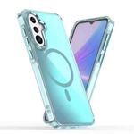 For Samsung Galaxy A56 5G Plating Gradient Discolor MagSafe Phone Case(Blue)