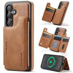 For Samsung Galaxy S25 5G DG.MING MAGKING-K3 Series MagSafe RFID Card Bag Detachable Phone Case(Brown)