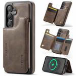 For Samsung Galaxy S25 5G DG.MING MAGKING-K3 Series MagSafe RFID Card Bag Detachable Phone Case(Coffee)