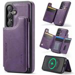 For Samsung Galaxy S25 5G DG.MING MAGKING-K3 Series MagSafe RFID Card Bag Detachable Phone Case(Purple)