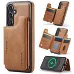 For Samsung Galaxy S25+ 5G DG.MING MAGKING-K3 Series MagSafe RFID Card Bag Detachable Phone Case(Brown)