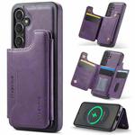 For Samsung Galaxy S25+ 5G DG.MING MAGKING-K3 Series MagSafe RFID Card Bag Detachable Phone Case(Purple)