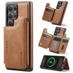 For Samsung Galaxy S25 Ultra 5G DG.MING MAGKING-K3 Series MagSafe RFID Card Bag Detachable Phone Case(Brown)