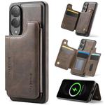 For Samsung Galaxy S25 Edge 5G DG.MING MAGKING-K3 Series MagSafe RFID Card Bag Detachable Phone Case(Coffee)