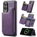 For Samsung Galaxy S25 Edge 5G DG.MING MAGKING-K3 Series MagSafe RFID Card Bag Detachable Phone Case(Purple)