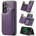 For Samsung Galaxy S24 5G DG.MING MAGKING-K3 Series MagSafe RFID Card Bag Detachable Phone Case(Purple)