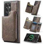 For Samsung Galaxy S24 Ultra 5G DG.MING MAGKING-K3 Series MagSafe RFID Card Bag Detachable Phone Case(Coffee)