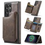 For Samsung Galaxy S23 Ultra 5G DG.MING MAGKING-K3 Series MagSafe RFID Card Bag Detachable Phone Case(Coffee)