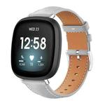 For Fitbit Versa 4 / 3 / Sense2 / 1 20mm xDfind Flat Head Black Shark Fine Grain Leather Watch Band(Grey)
