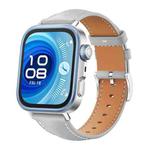 For Huawei Watch Fit 4 Pro / Fit 4 / Fit 3 20mm xDfind Flat Head Black Shark Fine Grain Leather Watch Band(Grey)