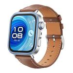 For Huawei Watch Fit 4 Pro / Fit 4 / Fit 3 20mm xDfind Flat Head Black Shark Fine Grain Leather Watch Band(Coffee)
