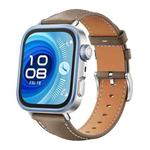 For Huawei Watch Fit 4 Pro / Fit 4 / Fit 3 20mm xDfind Flat Head Black Shark Fine Grain Leather Watch Band(Light Grey)
