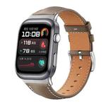For Huawei Watch D2 22mm xDfind Flat Head Black Shark Fine Grain Leather Watch Band(Light Grey)
