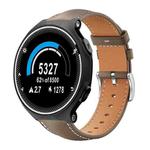 For Garmin Forerunner 220/735/735XT/230/235 20mm xDfind Flat Head Black Shark Fine Grain Leather Watch Band(Light Grey)