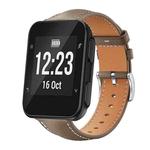For Garmin Forerunner 35/30/35j 20mm xDfind Flat Head Black Shark Fine Grain Leather Watch Band(Light Grey)