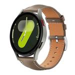 For Samsung Galaxy Watch7 / FE / 6 / 5 / 4 20mm xDfind Flat Head Black Shark Fine Grain Leather Watch Band(Light Grey)
