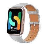For Samsung Galaxy Fit3 18mm xDfind Flat Head Black Shark Fine Grain Leather Watch Band(Grey)
