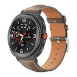 For Samsung Galaxy Watch8 20mm xDfind Flat Head Black Shark Fine Grain Leather Watch Band(Light Grey)