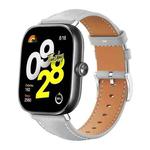 For Xiaomi Smart Band 9 Pro/Redmi Watch 5 20mm xDfind Flat Head Black Shark Fine Grain Leather Watch Band(Grey)
