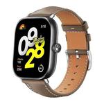 For Xiaomi Smart Band 9 Pro/Redmi Watch 5 20mm xDfind Flat Head Black Shark Fine Grain Leather Watch Band(Light Grey)