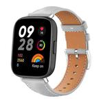 For Redmi Watch 3 20mm xDfind Flat Head Black Shark Fine Grain Leather Watch Band(Grey)