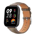 For Redmi Watch 3 20mm xDfind Flat Head Black Shark Fine Grain Leather Watch Band(Light Grey)