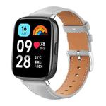 For Redmi Watch 3 Active / Lite 20mm xDfind Flat Head Black Shark Fine Grain Leather Watch Band(Grey)