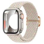 For Apple Watch 40mm / 41mm Ladder Buckle Loop Nylon Watch Band with Change to Ultra 49mm Film PC Case(Starlight Colorful)
