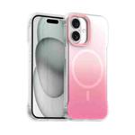 For iPhone 16 Borderless Series Magnetic MagSafe Gradient Color Phone Case(Pink)