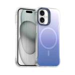 For iPhone 16 Borderless Series Magnetic MagSafe Gradient Color Phone Case(Blue)