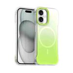 For iPhone 16 Borderless Series Magnetic MagSafe Gradient Color Phone Case(Green)