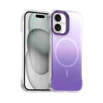 For iPhone 16 Borderless Series Magnetic MagSafe Gradient Color Phone Case(Purple)