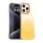 For iPhone 15 Pro Borderless Series Magnetic MagSafe Gradient Color Phone Case(Yellow)