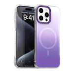 For iPhone 15 Pro Borderless Series Magnetic MagSafe Gradient Color Phone Case(Purple)