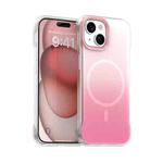 For iPhone 15 Plus Borderless Series Magnetic MagSafe Gradient Color Phone Case(Pink)
