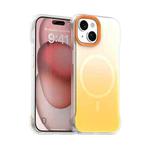 For iPhone 15 Plus Borderless Series Magnetic MagSafe Gradient Color Phone Case(Yellow)