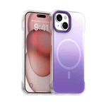 For iPhone 15 Plus Borderless Series Magnetic MagSafe Gradient Color Phone Case(Purple)
