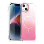 For iPhone 14 Borderless Series Magnetic MagSafe Gradient Color Phone Case(Pink)
