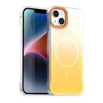For iPhone 14 Borderless Series Magnetic MagSafe Gradient Color Phone Case(Yellow)
