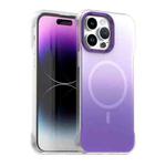 For iPhone 14 Pro Max Borderless Series Magnetic MagSafe Gradient Color Phone Case(Purple)