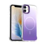 For iPhone 11 Borderless Series Magnetic MagSafe Gradient Color Phone Case(Purple)